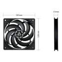 ARCTIC P12 Slim PWM PST Pressure-optimised 120 mm PWM Fan with integrated Y-cable