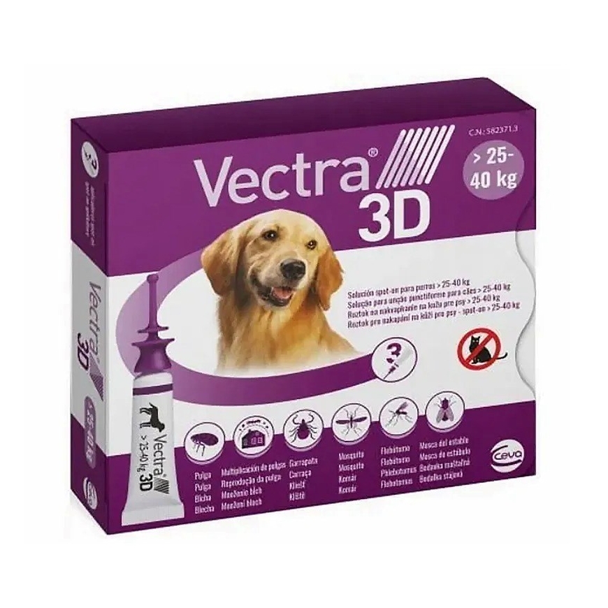CEVA Vectra 3D (25-40kg) - anti-parasite drops for dogs - 3 x 4ml