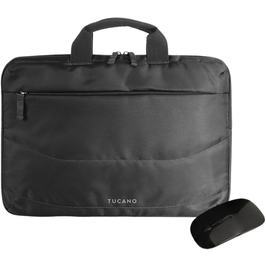 Tucano Borsa Idea komplekts: 13.3"/14" klēpjdatora soma + pele, melna – 2
