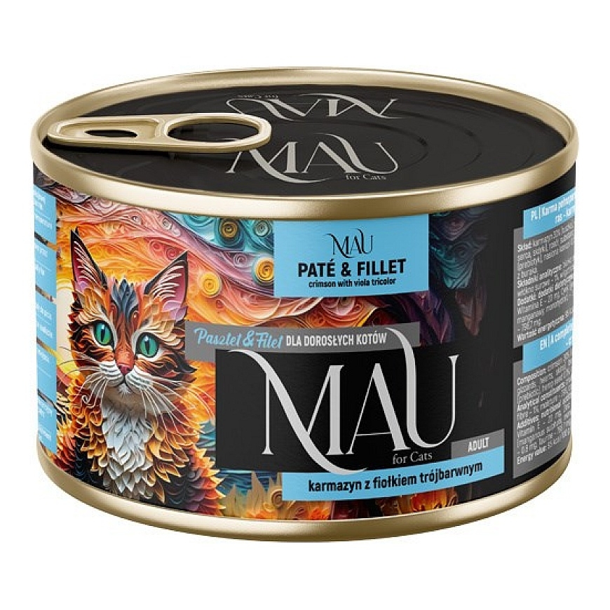MAU Pate and Fillet Crimson with Pansy - wet cat food - 185g