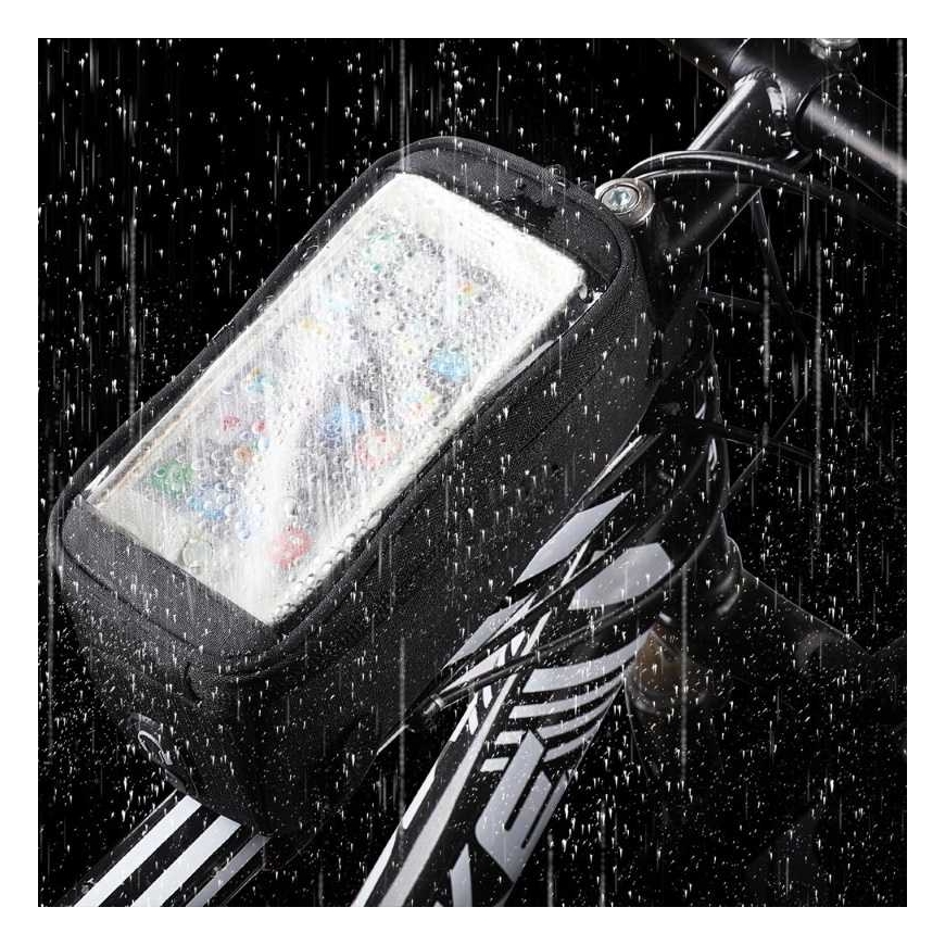 Wozy 6BK Ūdensizturīgs velosipēda priekšējais rāmītis ar tālruņa turētāju 6.5'''' 1L – 3