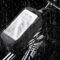 Wozy 6BK Vandeniui atsparus dviračio priekinis rėmas su telefono laikikliu 6.5'''' 1L Wozy 6BK Vandeniui atsparus dviračio priekinis rėmas su telefono laikikliu 6.5'''' 1L