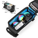 Wozy 6BK Ūdensizturīgs velosipēda priekšējais rāmītis ar tālruņa turētāju 6.5'''' 1L Wozy 6BK Ūdensizturīgs velosipēda priekšējais rāmītis ar tālruņa turētāju 6.5'''' 1L