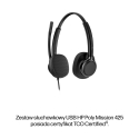 HP Poly Mission 425 stereos USB vadu austiņas HP Poly Mission 425 stereos USB vadu austiņas
