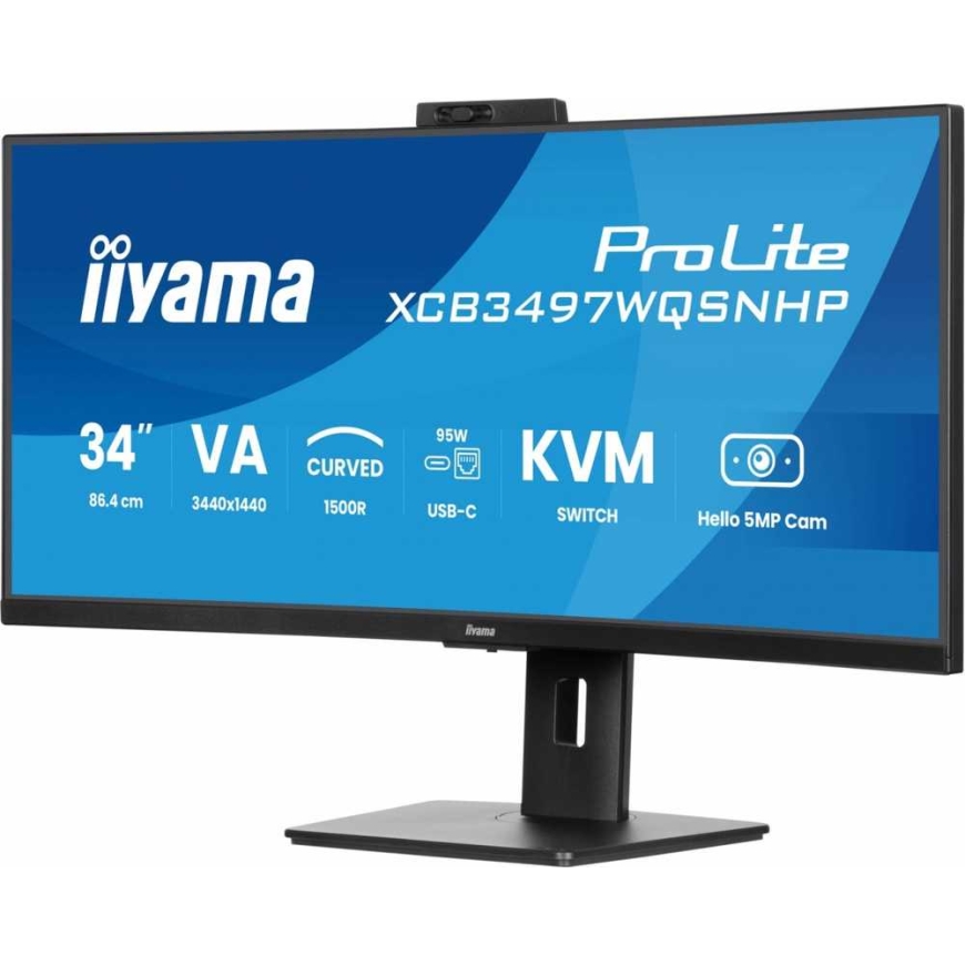 Näyttö „iiyama ProLite XCB3497WQSNPH-B1“ – 120 Hz | UWQHD | 34 tuumaa | VA | 0,4 ms + „Norton Small Business" – 3