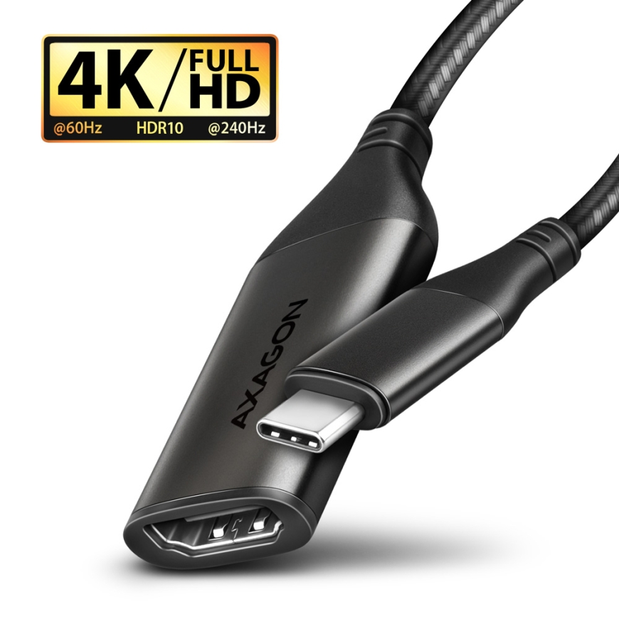 Axagon RVC-HI2M vaizdo kabelio adapteris 0,25 m C tipo USB HDMI Juoda – 2