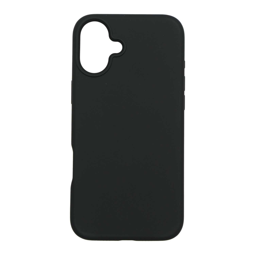 Riff "Plāns silikona aizmugurējais vāks iPhone 16" Melns