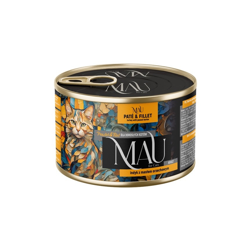 MAU Türgi pâté ja fillet maapähklivõi - märg kassitoit - 185 g