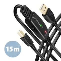 Axagon ADR-215B USB 2.0 A-M - B-M active connecting/repeater cable 15m - Kabel - Digital/Daten USB cable