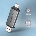 Axagon CRE-DAC USB-C+ USB-A 5 Gbps MINI card reader 2-slot & lun SD/microSD kortinlukija USB 3.0 Typ Axagon CRE-DAC USB-C+ USB-A 5 Gbps MINI card reader 2-slot & lun SD/microSD kortinlukija USB 3.0 Typ