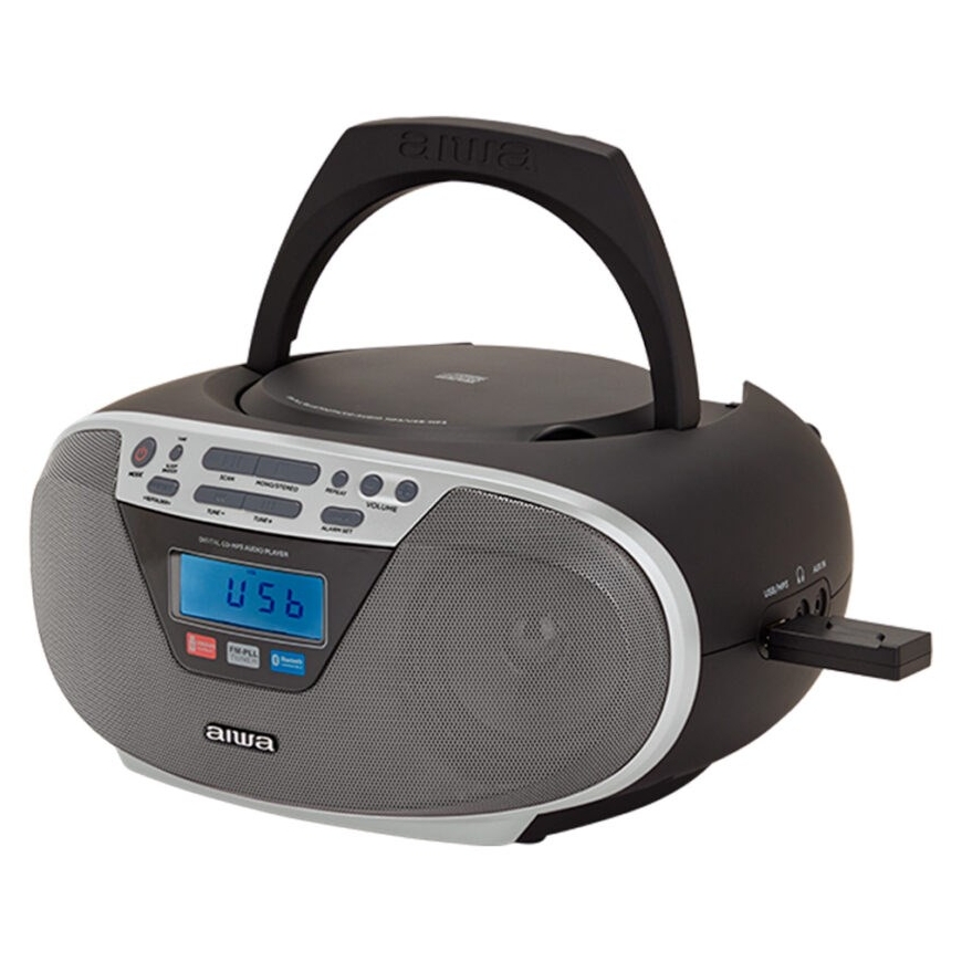 Aiwa BBTU-400SL portable stereo system Analog & digital 6 W FM Silver MP3 playback – 2