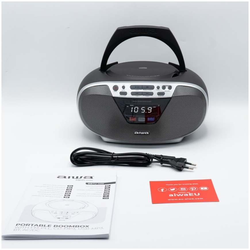 Aiwa BBTU-400SL portatīvā stereo sistēma Analogs un digtāls 6 W FM Sudrabs MP3 atskaņošana – 3