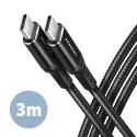 Axagon BUCM-CM30AB USB кабель USB 2.0 3 m USB C 0,48 Gbit/s 60 W Черный