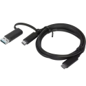 Lenovo 4X90U90618 USB cable USB 3.2 Gen 1 (3.1 Gen 1) 1 m USB A/USB C USB C Black