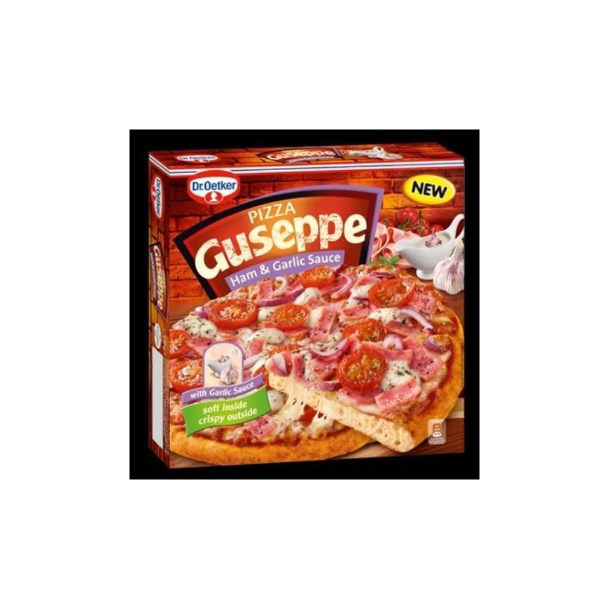 Pakastettu pizza GUSEPPE kinkku- ja valkosipulikastikkeella, 440g
