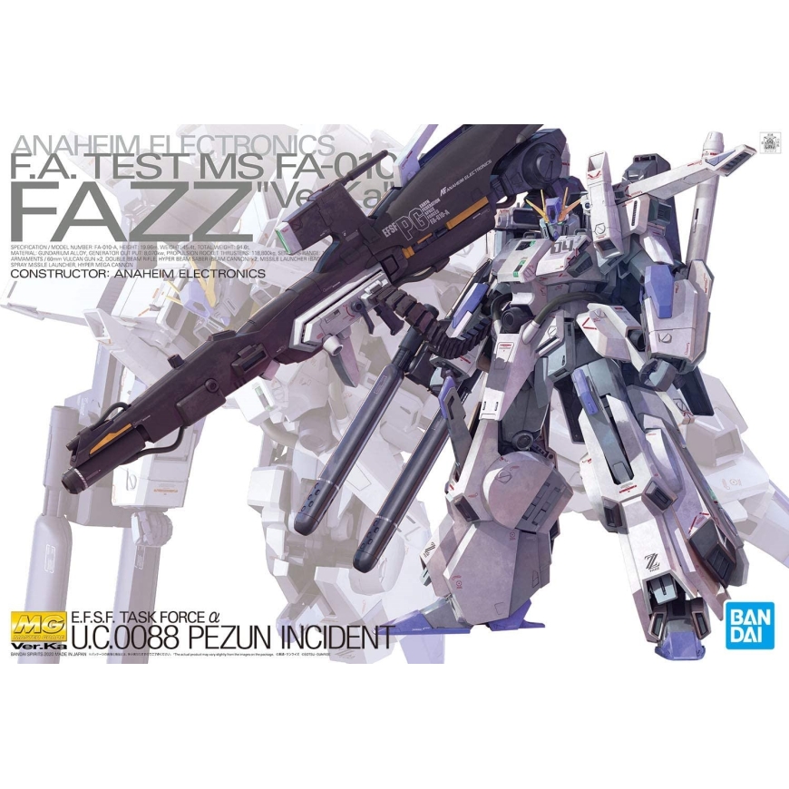 Kolekciju figūra Bandai MG 1/100 FAZZ Ver.Ka