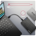 Axagon EE25-XA6C cieto disku uzglabāšanas sistēma HDD/SSD korpuss Melns 2.5"
