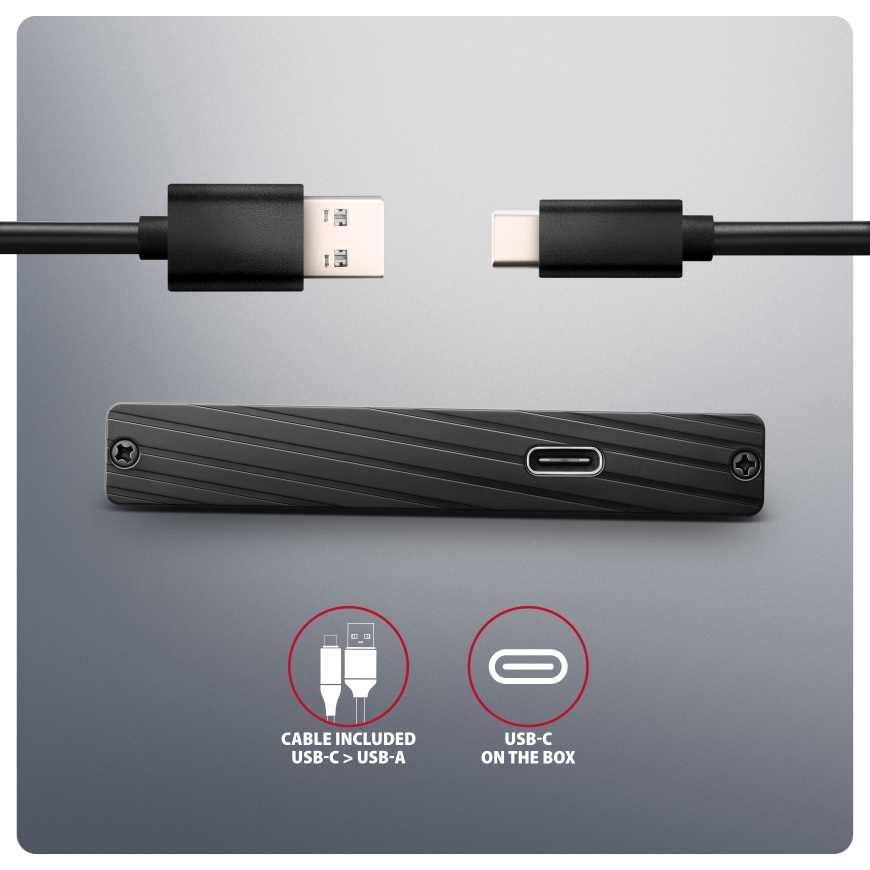 Axagon EE25-XA6C kõvakettaboks HDD/SSD ümbris Must 2.5" – 5