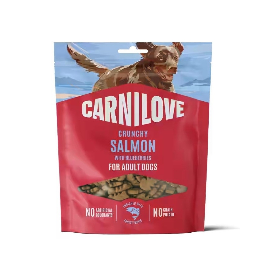 CARNILOVE Хрустящие лакомства с лососем и черникой - угощение для собак - 200г