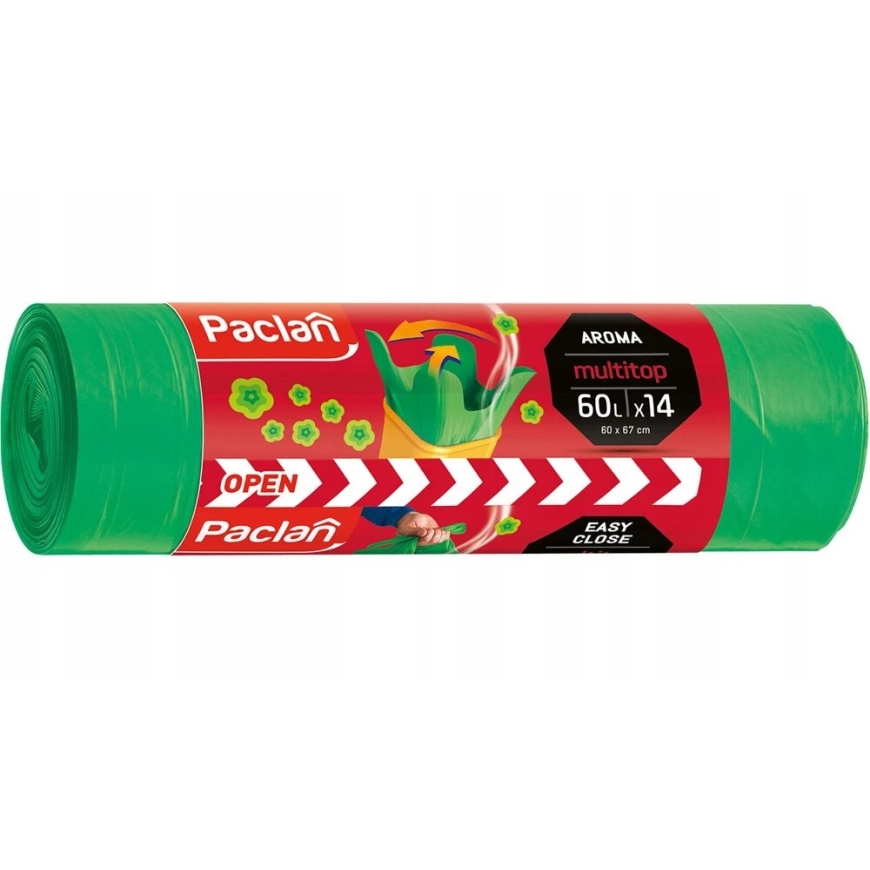 Trash Bags – Paclan 60L Floral Scent, 14 pcs.