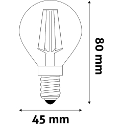 AVIDE E14 G45 6.5W 806lm 2700K Valge filamenti lamp