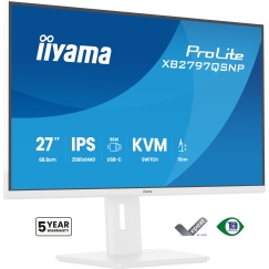 iiyama ProLite XB2797QSNP-W1 PC lamekuvar 68,6 cm (27") 2560 x 1440 pikslit Quad HD LCD Valge
