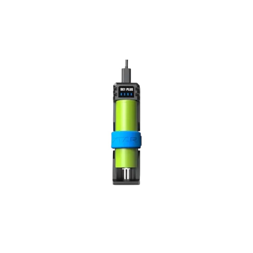 Greitas įkroviklis baterijoms 3.7V/1.2V XTAR SC1+ USB-C power bank – 3