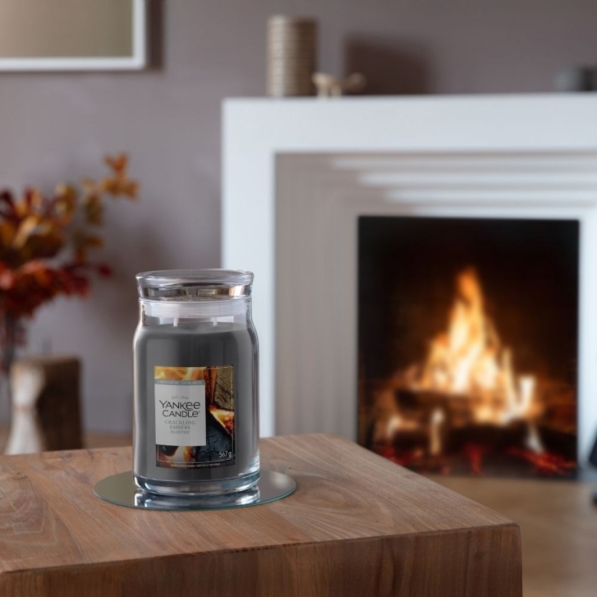 Yankee Candle Crackling Embers vaško žvakė cilindre, medžio pilka, 1 vnt. – 2