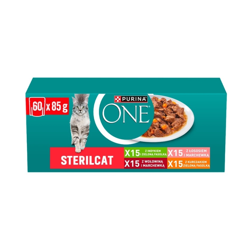 PURINA One Sterilcat Box - šlapi kačių ėdalai - 60x85g
