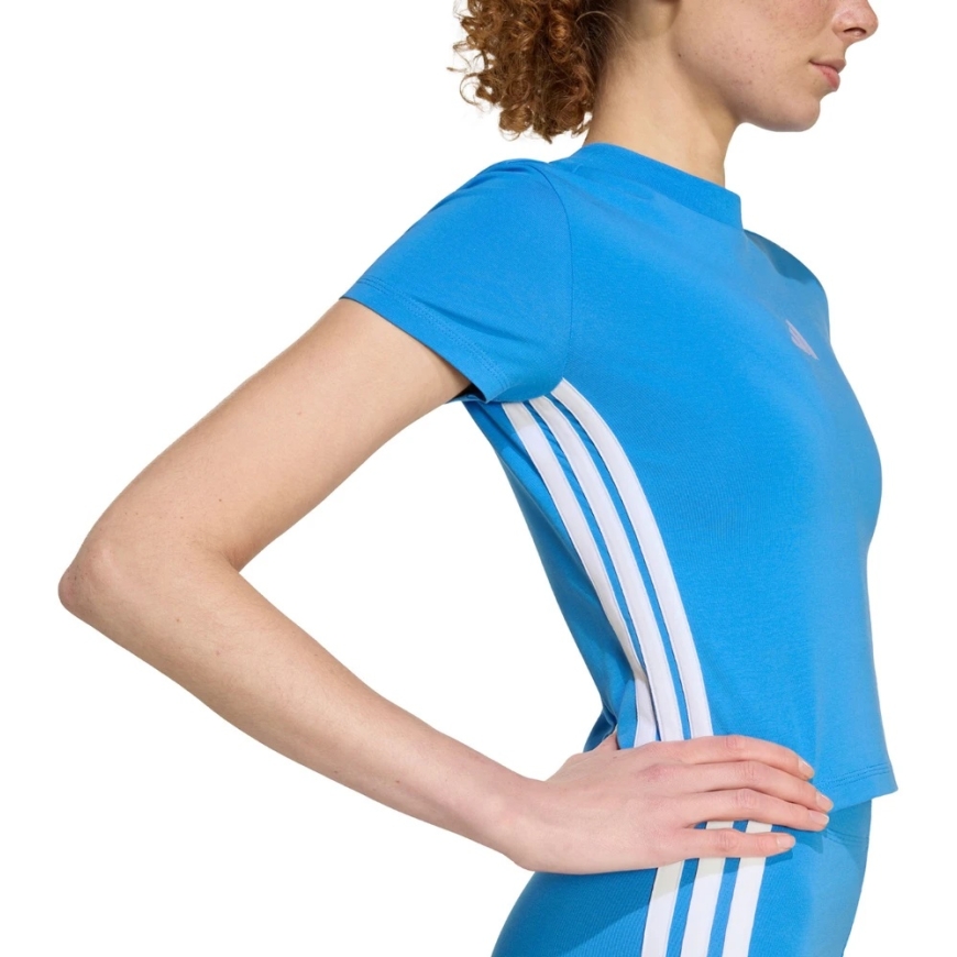 adidas Essentials 3-Stripes Slim naiste T-särk helesinine KD2341 (M) – 4