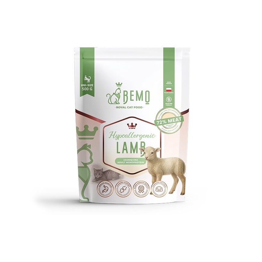 BEMO Кот Гипоаллергенный ягненок - сухой корм для кошек - 500г