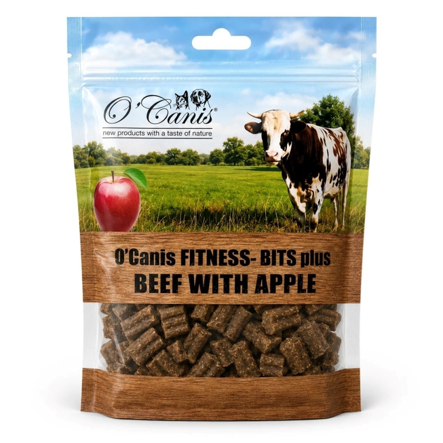 O'CANIS Fitness-Bits Plus Beef with apple Mono - dog treat - 200g