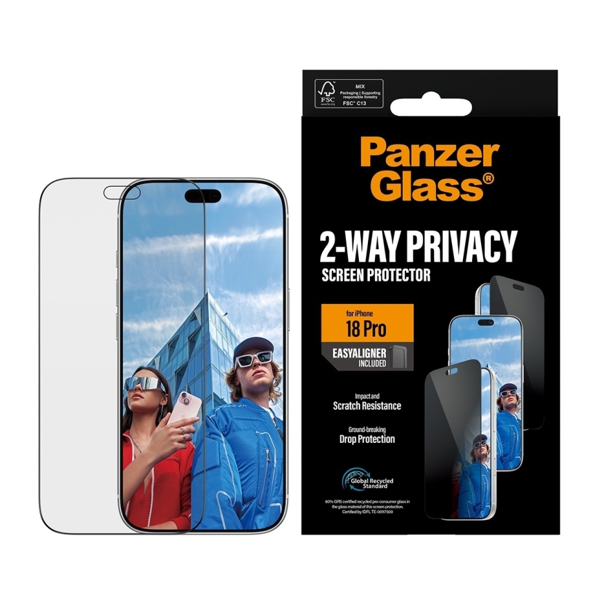 PanzerGlass 2-Way Privacy Ultra-Wide Fit защитное стекло, iPhone 18 Pro – 2
