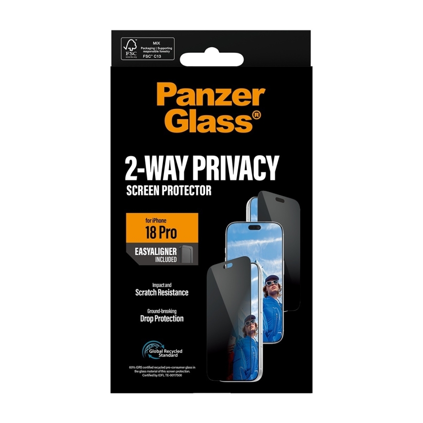 PanzerGlass 2-Way Privacy Ultra-Wide Fit ekraanikaitse, iPhone 18 Pro – 3