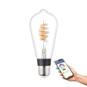 Eglo Connect.z išmanusis lemputė, E27, ST64, RGBW, 7.5 W, 806 lm, skaidrus, 1 vnt Eglo Connect.z išmanusis lemputė, E27, ST64, RGBW, 7.5 W, 806 lm, skaidrus, 1 vnt