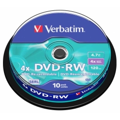 Verbatim DVD-RW Matt Hõbe 4.7GB 10 tk