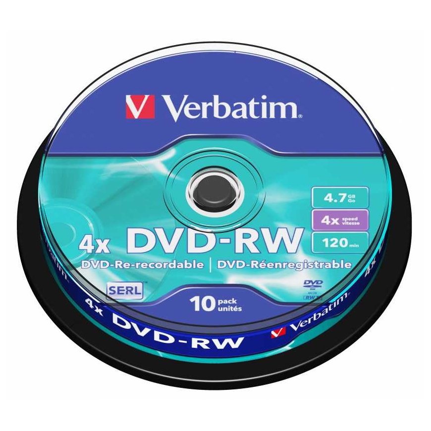 Verbatim DVD-RW Matt Silver 4.7GB 10-pack