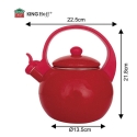 Kettle with whistle, enameled steel, Red, 2.2L, KH 2080, Kinghof Kettle with whistle, enameled steel, Red, 2.2L, KH 2080, Kinghof