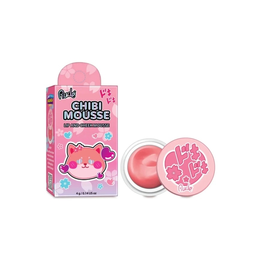 Rude Cosmetics Chibi Mousse Huule- ja Põsepuna Balsam 2-In-1 Flutter, 4 g
