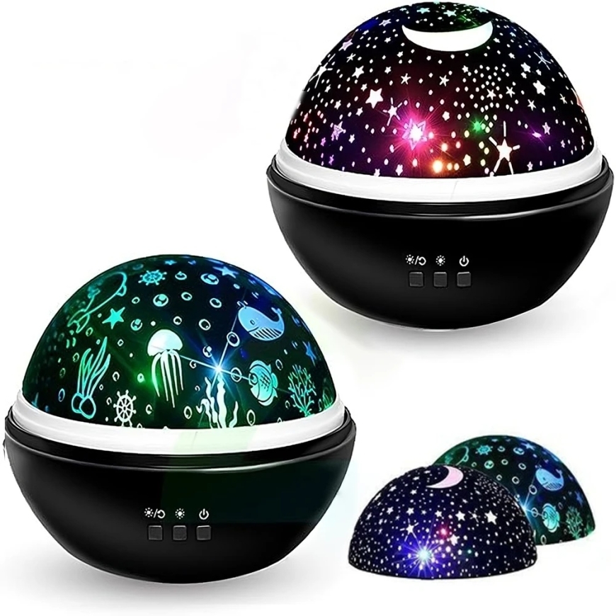 Žvaigždėto dangaus projektoriaus besisukanti LED naktinė lemputė – 2