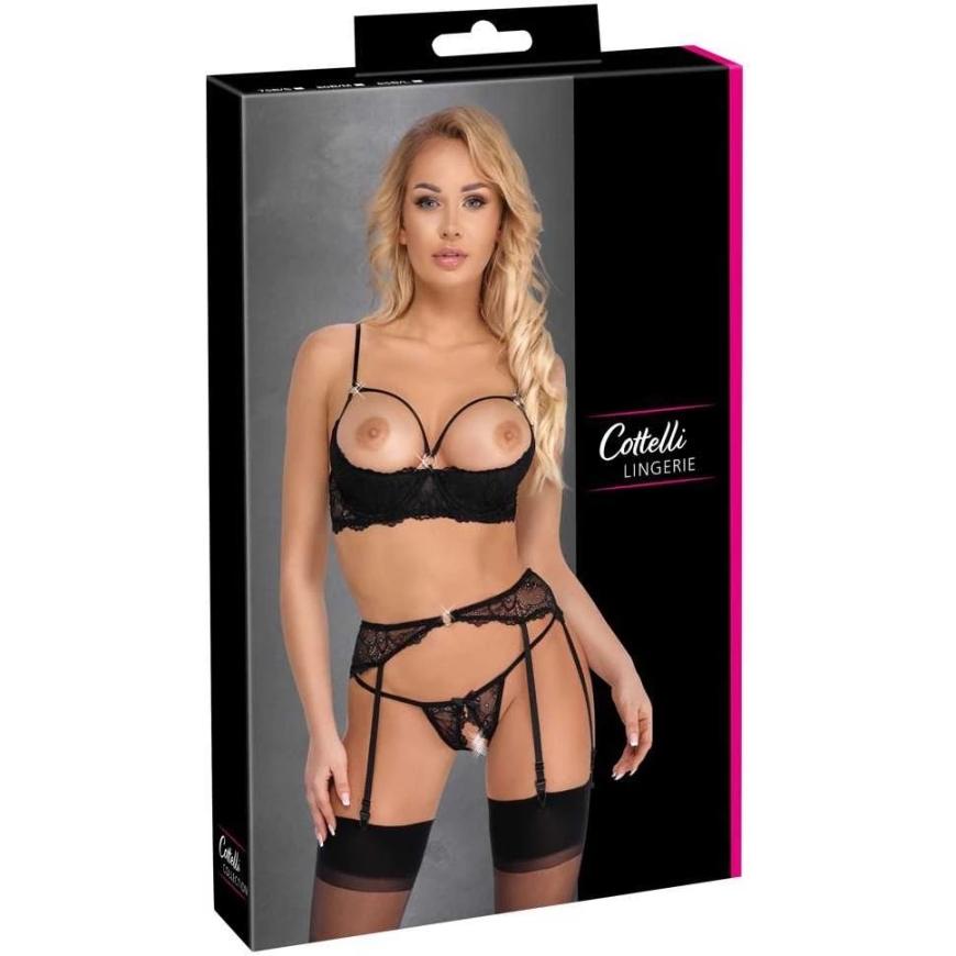 Cottelli 3-Piece Shelf Bra Set 80B/M
