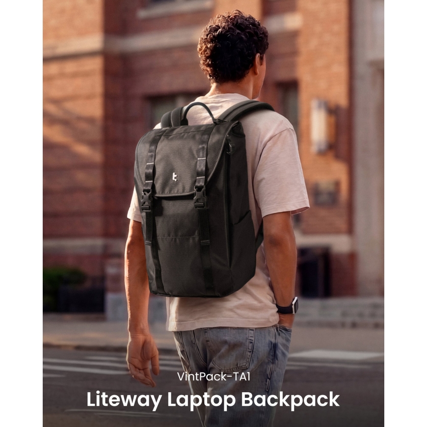 tomtoc VintPack TA1 Liteway laptop backpack, 22 l, black – 2