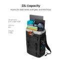 tomtoc VintPack TA1 Liteway nešiojamojo kompiuterio kuprinė, 22 l, juoda