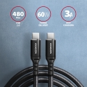 Axagon Data and charging USB 2.0 cable 1.5 m long. PD 60W, 3A. Black braided. USB kabelis 1,5 m USB Axagon Data and charging USB 2.0 cable 1.5 m long. PD 60W, 3A. Black braided. USB kabelis 1,5 m USB