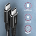 Axagon Data and charging USB 2.0 cable 1.5 m long. PD 60W, 3A. Black braided. USB kabelis 1,5 m USB Axagon Data and charging USB 2.0 cable 1.5 m long. PD 60W, 3A. Black braided. USB kabelis 1,5 m USB