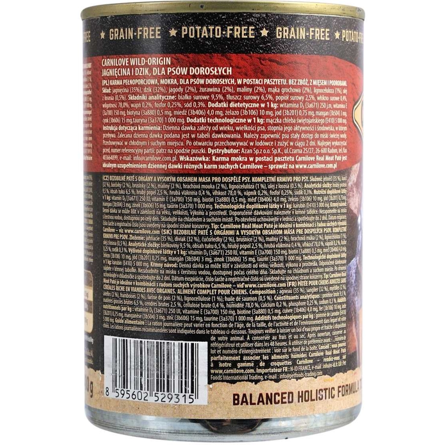CARNILOVE Into the Wild Lamb&Wild Boar 400g – 2