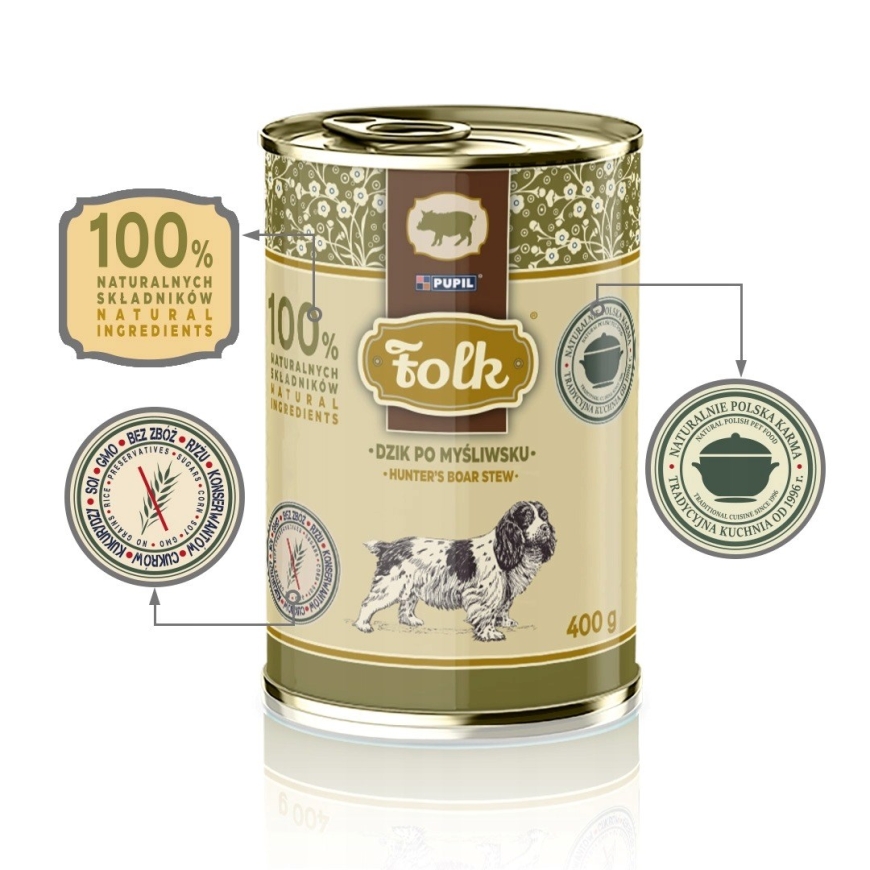 FOLK Metssea寿鼹者 stiilis mono - märg koeratoit - 400g – 2