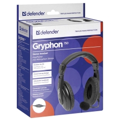Defender-kuulokkeet PC Gryphon 750 Musta