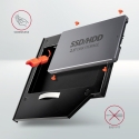 Axagon RSS-CD09 2.5 SSD/HDD caddy into DVD slot 9.5 mm LED ALU liidesekaart/adapter Sisemine SATA