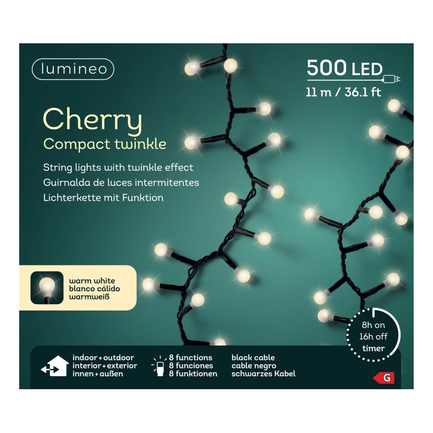 Светодиодный набор декоративных огней Lumineo Cherry, классический белый, для внутреннего и наружного использования – 5